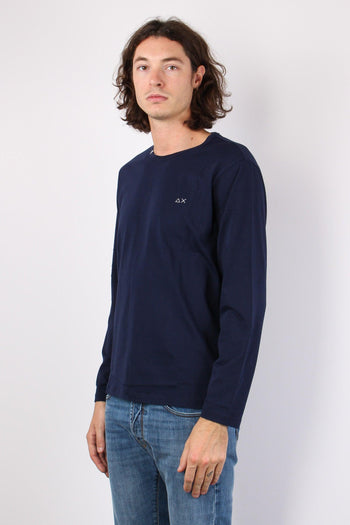 T-shirt Basica Manica Lunga Navy Blue - 4