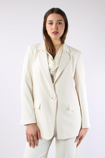 Lasty Giacca Fluida Monopetto Ivory - 2