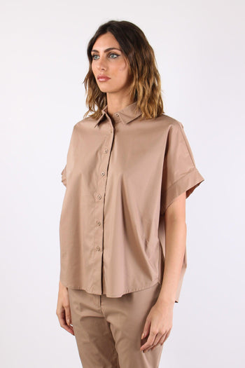 Camicia Over Squadrata Hazelnut - 3