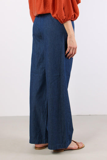 Pantalone Chambray Gamba Dritt Denim - 5