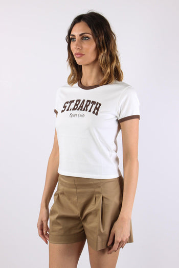 T-shirt Scritta Profilo Contrasto Bianco - 3