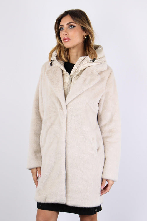 Cappotto Ecopelliccia Piuma Crystal Grey - 2