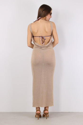 Abito Lurex Scavo Dietro Oro - 3