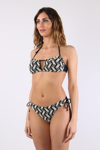 Bikini Fascia Jacquard Nero - 3