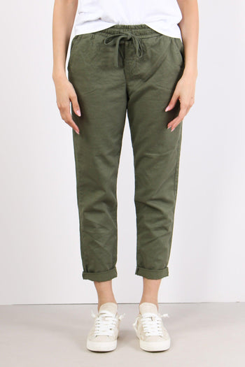Pantalone Jogging Misto Lino Salvia - 2