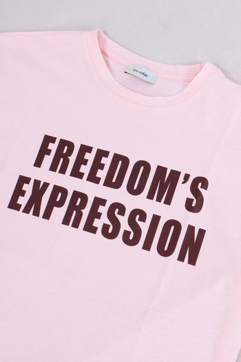 T-shirt Scritta Freedom Rosa - 8