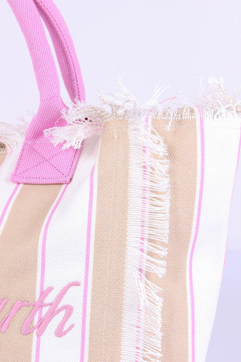 Vanity Canvas Righe Beige/rosa - 9