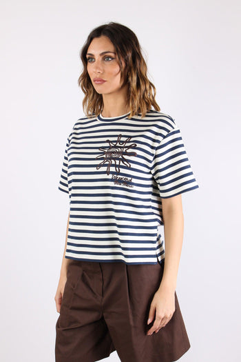 Sabato T-shirt Cotone Ricami Off White - 3