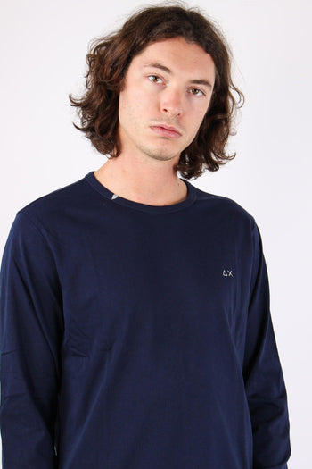 T-shirt Basica Manica Lunga Navy Blue - 6