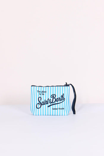 Aline Pochette Righe Mini Azzurro/bianco - 3