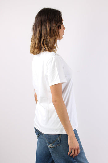 T-shirt Scritta Ricamo Strass Sole - 7