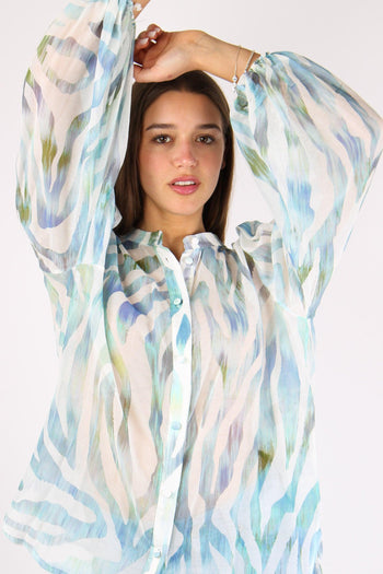 Camicia Misto Seta Fantasia Borabora - 7
