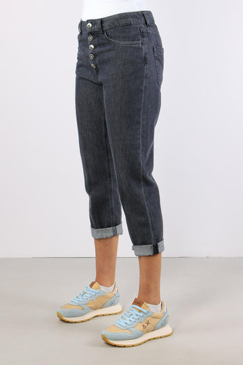 Koons Denim Loose Bottone Gioiello Nero - 4