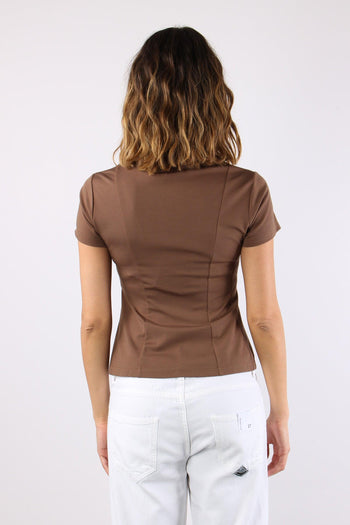 T-shirt M/m Riprese Fianchi Tabacco - 4