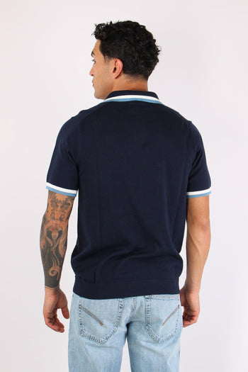 Polo Derby Filo Riga Contrasto Navy Blue - 4