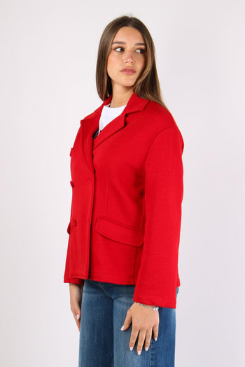 Giacca Doppiopetto Squadrata F Rosso - 3