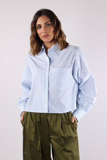 Wkddeden Camicia Pieghe Bianco/azzurro - 2