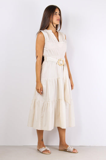 Abito Lungo Balze Cintura Ghiaccio - 4