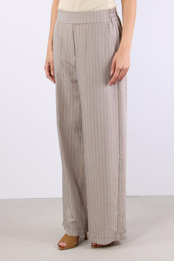Pantalone Palazzo Riga Beige - 3