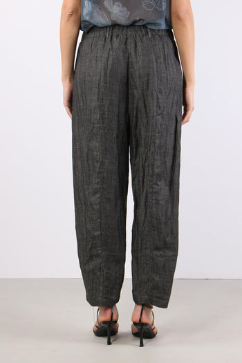 Pantalone Elastico Cuciture Grigio - 5