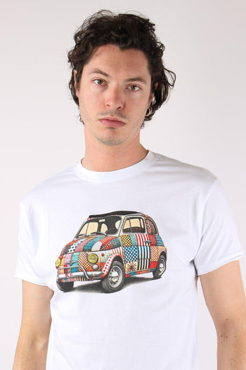 T-shirt Patch Fiat 500 Bianco - 8
