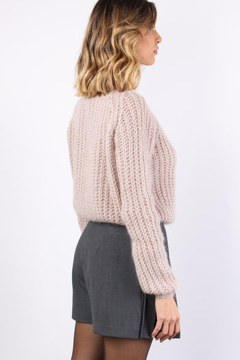 Cardigan Bottoni Gioiello Rosa - 5