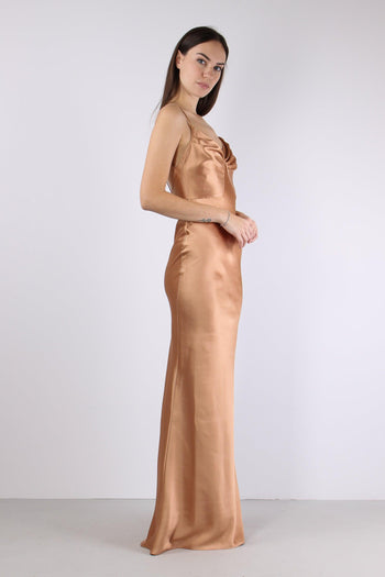 Abito Raso Spalline Champagne - 6