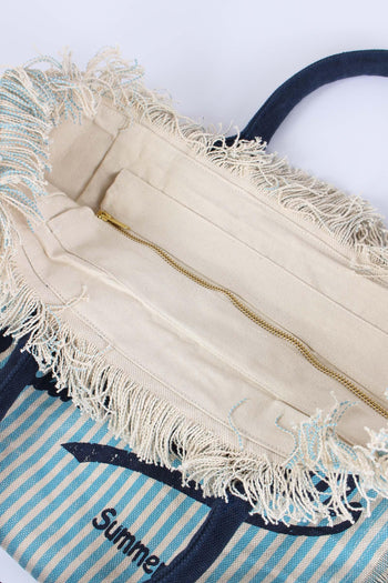 Vanity Canvas Righe Azzurro/blu - 6