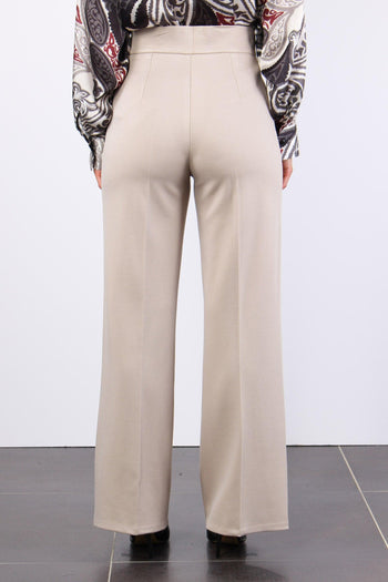 Pantalone Palazzo Twill Beige - 4