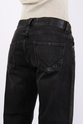 Denim Boyfriend Risvolto Tagli Denim Black - 7