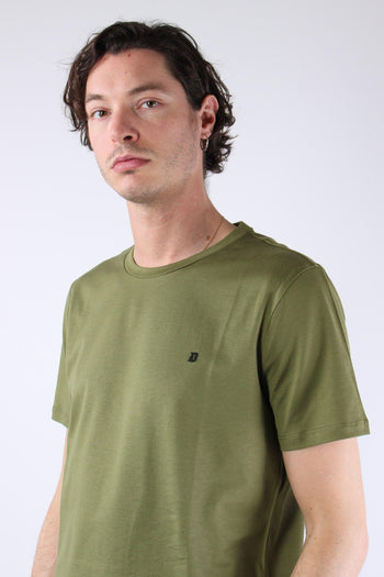 T-shirt Logo Cotone Verde Militare - 7