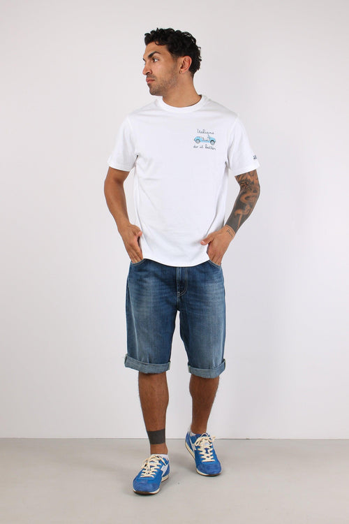 T-shirt Scritta Ricami Italians Spiaggina