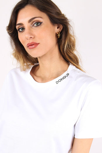 T-shirt Ricamo Collo Bianco - 7