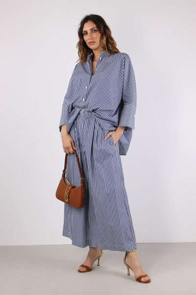 Hudson Camicia Cotone Riga Blu/bianco
