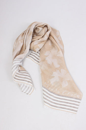 Foulard Fantasia Fiori Lino Fieno - 2