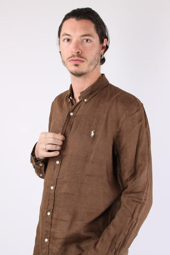 Camicia Lino Slim Fit Chestnut - 7