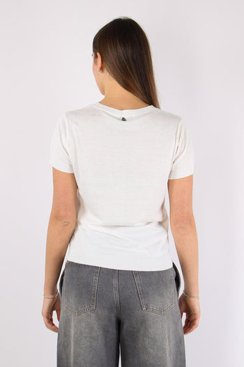 Maglia Girocollo M/m Viscosa Off White - 4