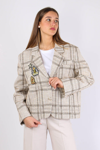 Giacca Squadrata Chanel Beige/nero - 2