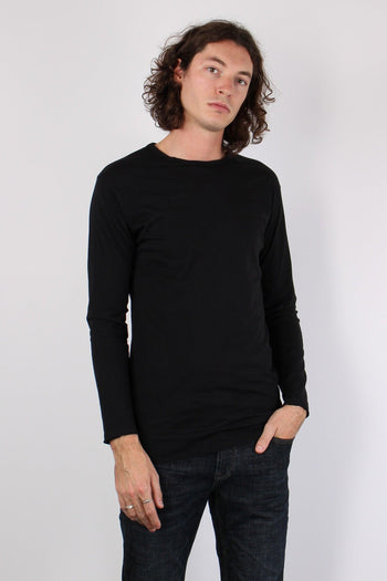 T-shirt Manica Lunga Cotone Nero - 4