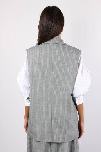 Gilet Over Gessato Grigio - 4