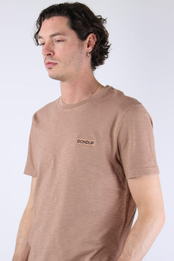 T-shirt Cotone Fiammato Logo Patch Orzo - 4
