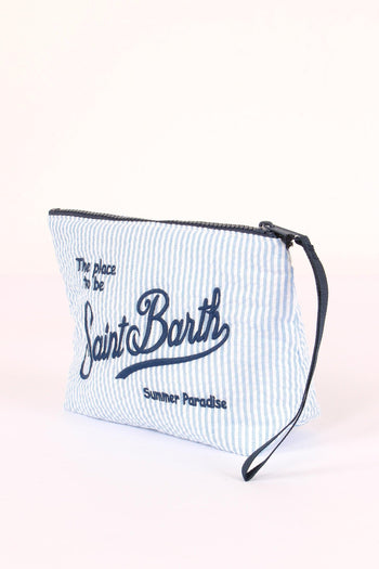 Aline Pochette Righe Azzurro/bianco - 4