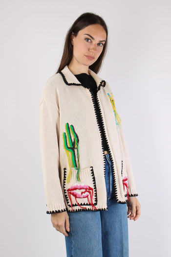 Cardigan Ricami Panna - 7