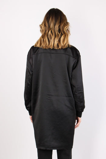 Bomber Lungo Effetto Raso Black - 4