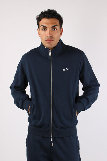 Felpa Full Zip Collo In Piedi Navy Blue - 2