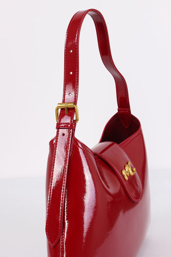 Borsa Mezzaluna Media Vernice Rosso Cheri - 5