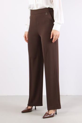 Lalim Pantalone Palazzo Fluido Chocolate - 5