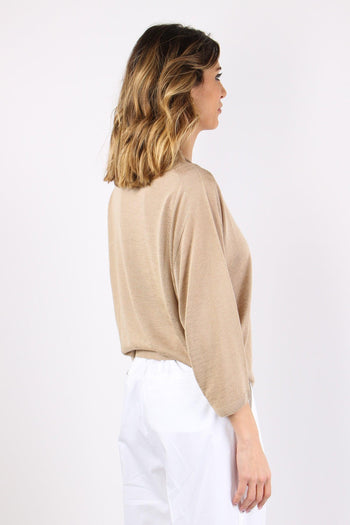 Maglia Inserto Lurex Sabbia - 6