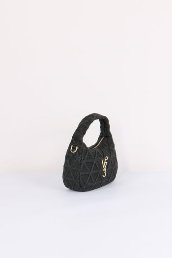 Dalia Mini Hobo Intreccio Croc Nero - 5