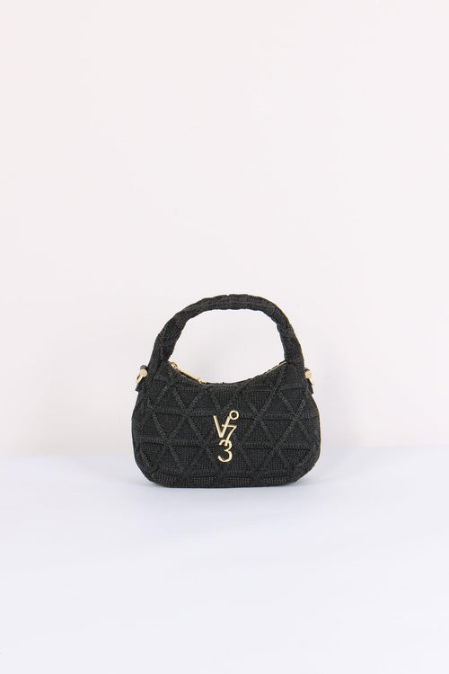 Dalia Mini Hobo Intreccio Croc Nero